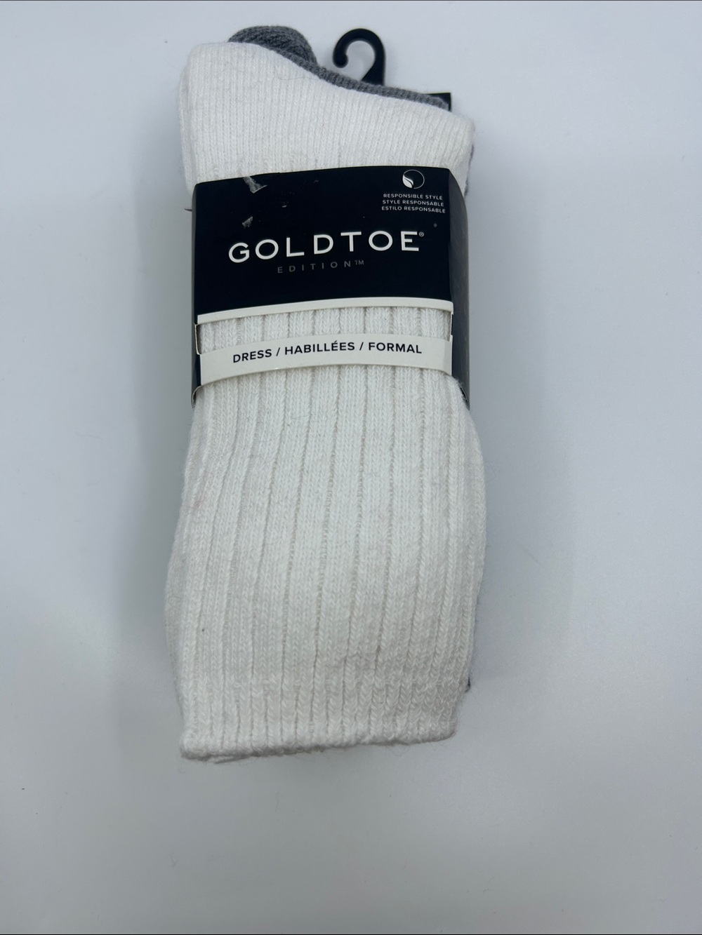 Gold Toe White Ribbed Dress Socks - Men’s Pack